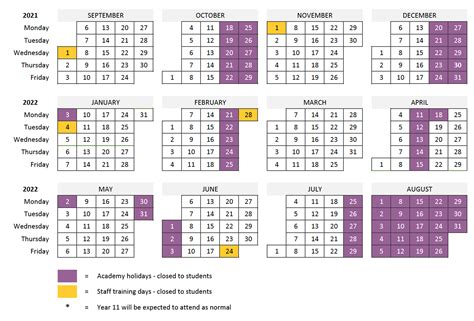 Term dates | Trinity Academy Leeds