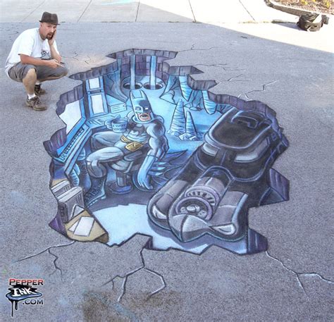 3D Batman Chalk Art at the Sweet Chalk Festival, Lockport NY ...