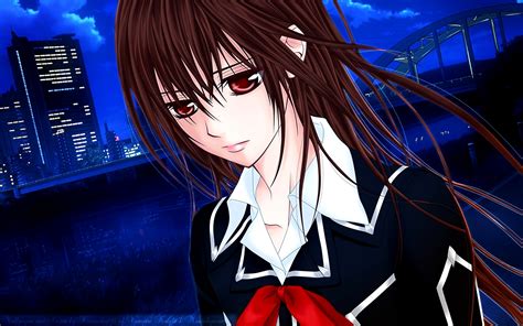 Wallpaper : city, night, anime, black hair, Vampire Knight, girl, look ...