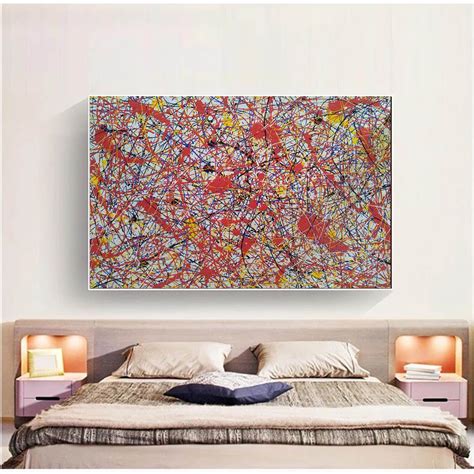 red abstract wall art | Drip paint canvas L911 – LargeArtCanvas