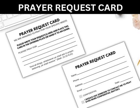 Church Prayer Request Card Template, Editable Prayer Card for Visitors ...