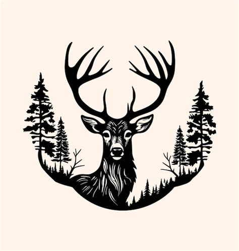 Kostenlose vektor-hirsch-silhouette-design-illustration | Premium-Vektor