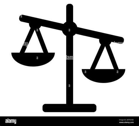 Vector illustration of scale. Symbol of justice. Sign of government or ...