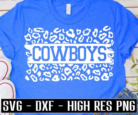 Cowboys SVG, Leopard Print Svg Retro Cowboys Football Shirt Svg Dxf Diy Cowboys Shirt Svg Sports ...
