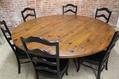 rustic 84 round table - Craftsman - Dining Tables - boston - by ECustomFinishes