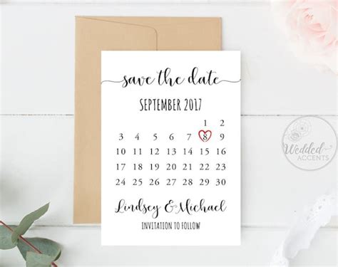 Save the Date Calendar Save The Date Calendar Template