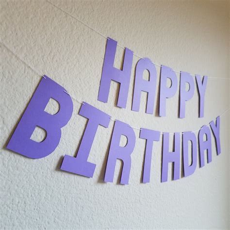 Purple Happy Birthday Banner Purple Birthday Banner Custom - Etsy