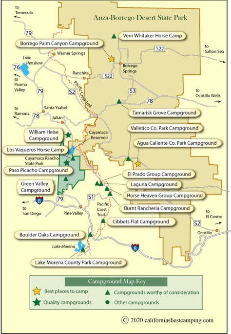 Campground Map of Anza-Borrego Desert State Park