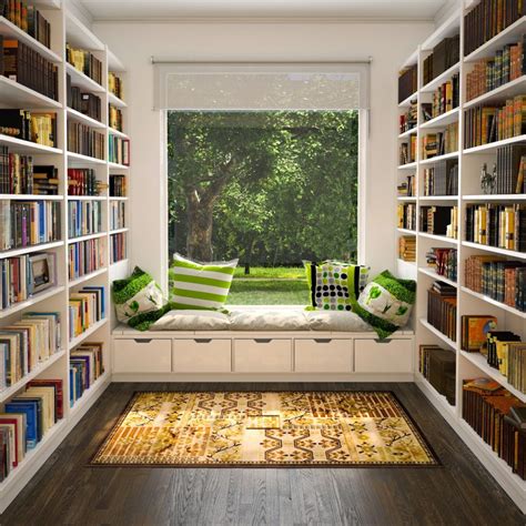 36 Fabulous home libraries showcasing window seats Home Library Design ...