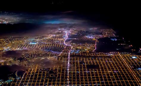 Aerial photos capture S.F. at night - San Francisco Chronicle