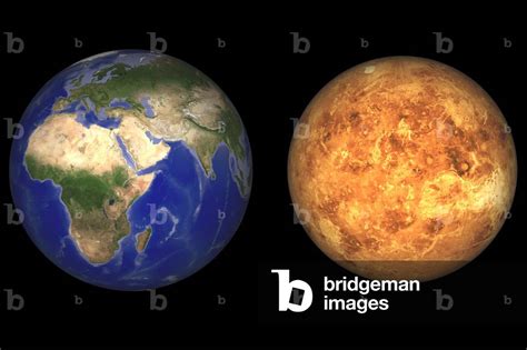 Image of Comparison between Earth and Venus - Earth and Venus compared