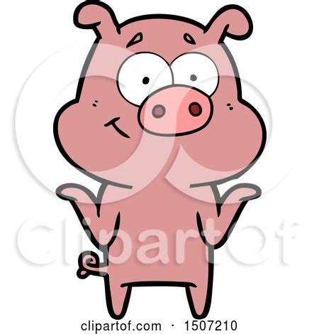 Happy Animal Clipart Cartoon Pig by lineartestpilot #1507210