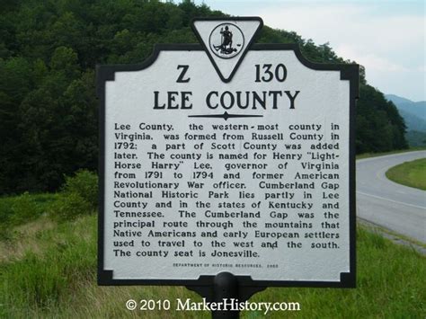 Lee County Z-130 | Marker History | Lee county, Virginia history, Historical marker