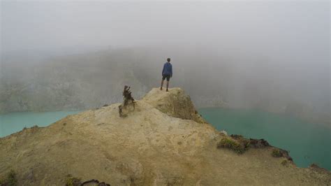 Aerial Stock Drone Footage of Kelimutu Volcano Indonesia 11