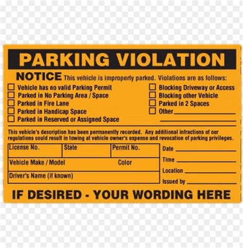 Printable Parking Violation Notice - Customize and Print