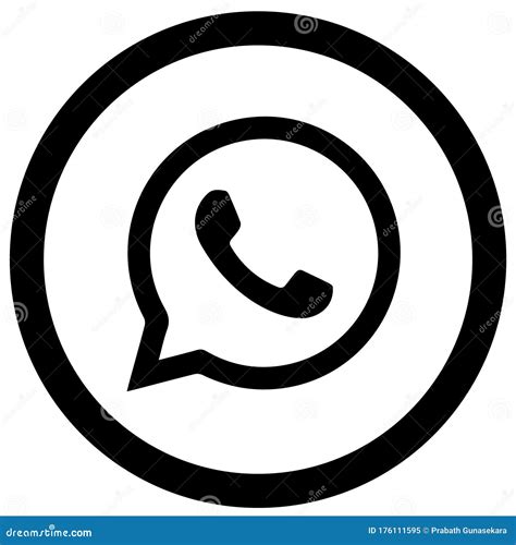 Rounded Black and White Whatsapp Icon Editorial Image - Illustration of ...