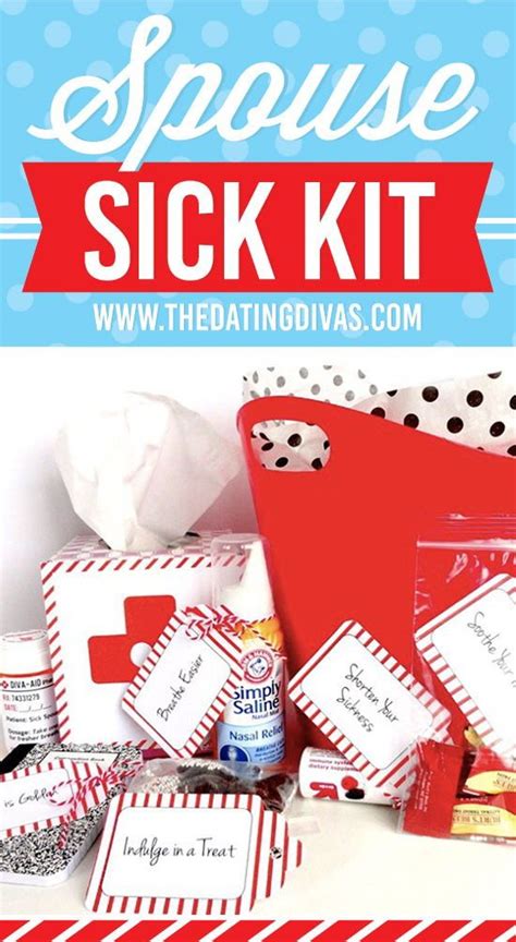 Create Your Own Spouse Sick Kit | Get well gift baskets, Sick gift, Pinterest gift ideas