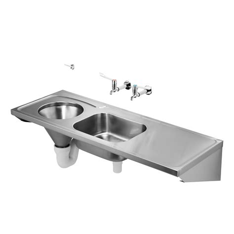 HBN 00-10 HTM64 (DU HS) Dee Back Inlet Slop Hopper | Stainless Steel | Sinks | Bluebook