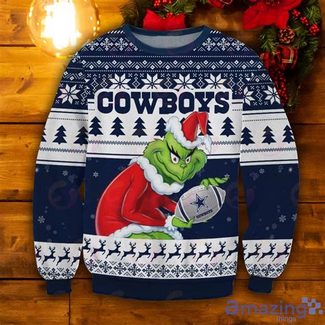 Dallas Cowboys Grinch Ugly Christmas Sweater