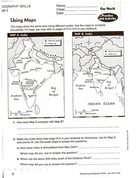 Reading Topographic Maps Worksheets