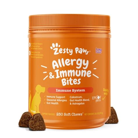 Zesty Paws Allergy & Immmune Bites Supplement for Dogs Lamb - Vitacost