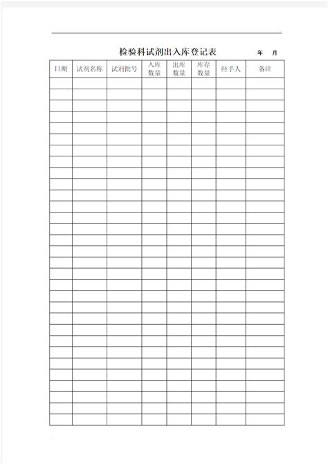 检验科试剂出入库登记表 (2) - 文档之家