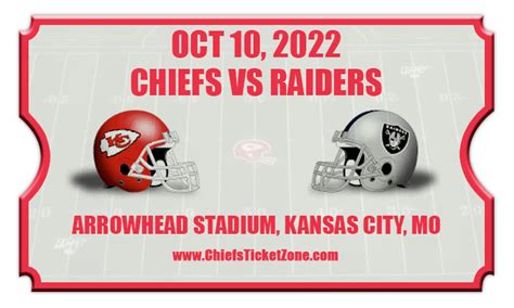 Kansas City Chiefs vs Las Vegas Raiders Football Tickets | 10/10/22