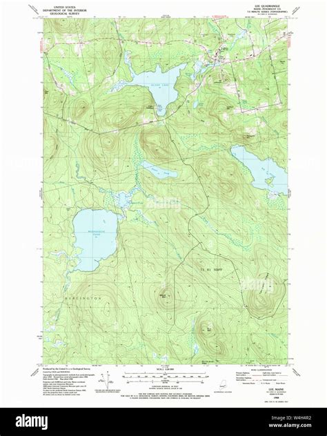 Maine USGS Historical Map Lee 105280 1988 24000 Restoration Stock Photo ...