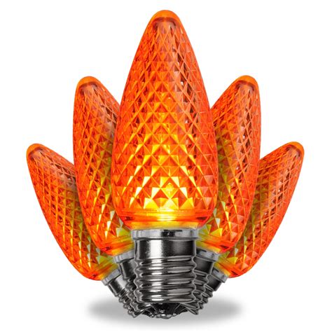 Kringle Traditions TM C9 Amber / Orange LED Christmas Light Bulbs