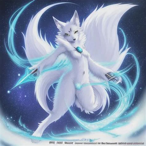 arctic fox woman wizard, fursona, furry art, anthro,...