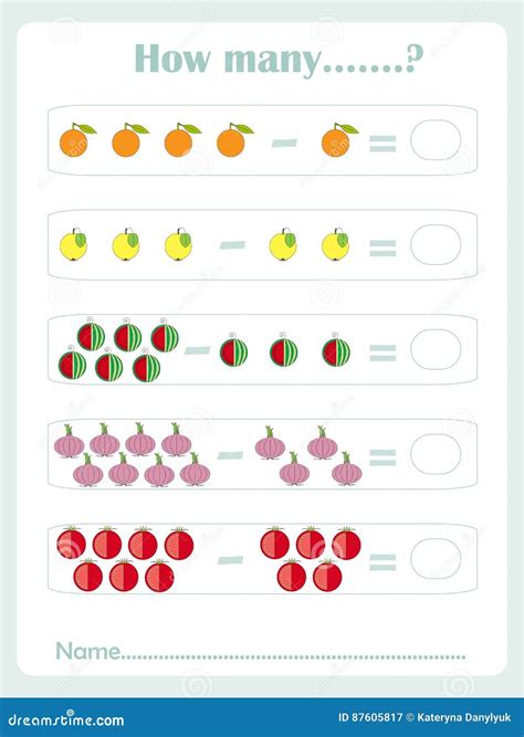 Counting Educational Games Kids, Kids Activity Sheet. How Many Task ...