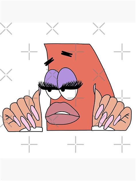 "Patrick Star Meme Lashes & Nails" Art Board Print for Sale by lovelyliaa | Redbubble