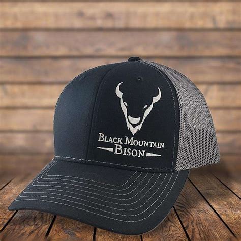 Black Mountain Bison Offset Logo Hat - Mesh Back | Black Mountain Bison