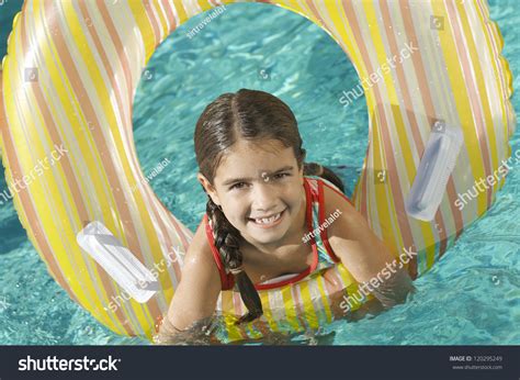 Little Girl Floating Swimming Pool Stock Photo 120295249 | Shutterstock