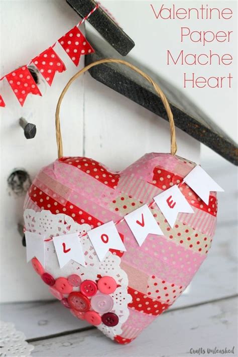 Valentines Day Craft: Paper Mache Heart Crafts Unleashed for Paper Crafts For Valentines Da ...