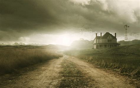 The Walking Dead House on Dirt Road - HD Wallpaper