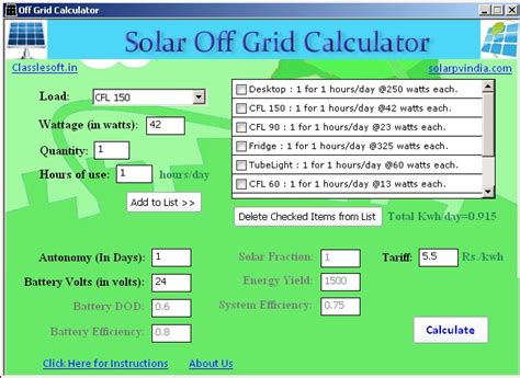 Solar Off Grid Calculator | Solar, Grid, Off the grid