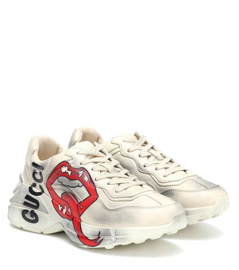 Gucci Rhyton Leather Sneakers - Lyst