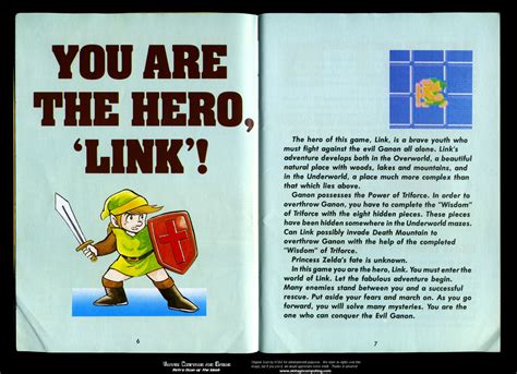 Legend Of Zelda Nes Instruction Manual