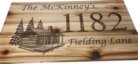 Wooden Address Sign Personalized Carved Last Name Address | Etsy