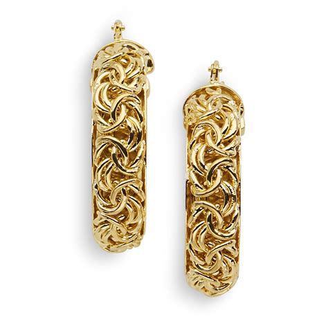 Romanza Byzantine Hoop Earrings set in Gold over Bronze