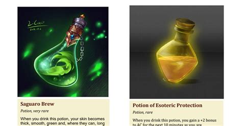 Here's 52 Magical Potions created by the community! – Printable PDF with pictures (5e) : DnD