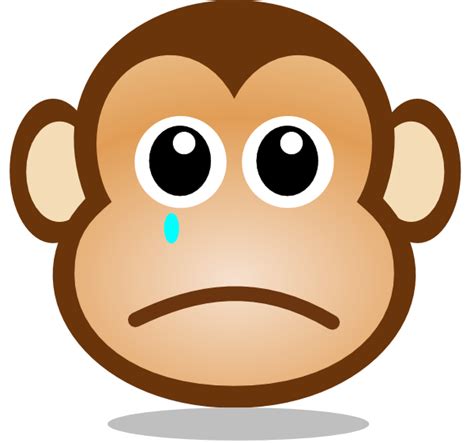 Sad Monkey Face Clip Art at Clker.com - vector clip art online, royalty ...