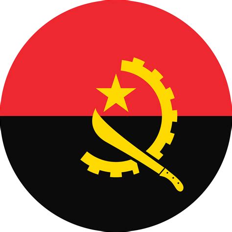 Circle flag of Angola. 11571312 PNG