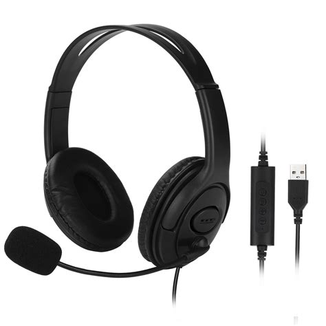 USB Headset with Microphone, Comfort-fit Office Computer Headphone, On-Ear Call Center Headset ...