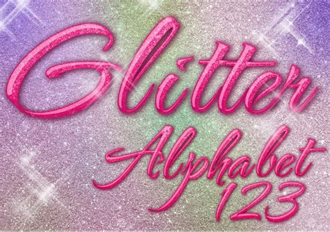 Glitter Pink Font Sparkle Clipart Abc Alphabet Numbers Letters Png Printable Digital Download ...