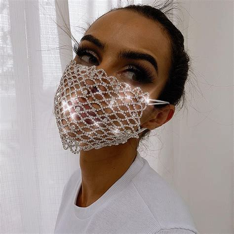 Crystal Face Mask Diamonds Face Mask Rhinestone Face Mask | Etsy ...