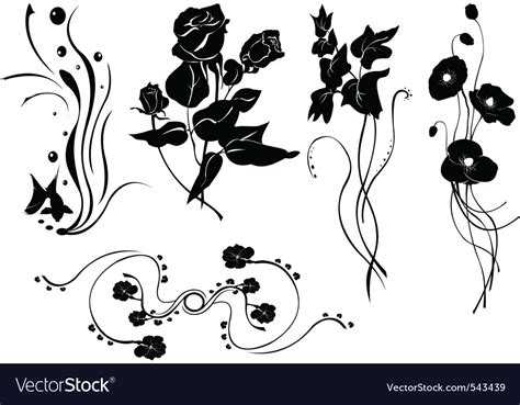 Simple floral elements Royalty Free Vector Image