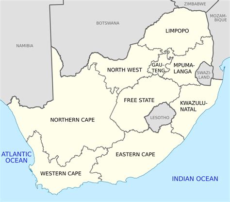 File:Map of South Africa with English labels.svg - Wikimedia Commons