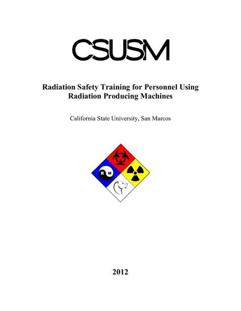 Radiation Producing Machines Training Manual 2012